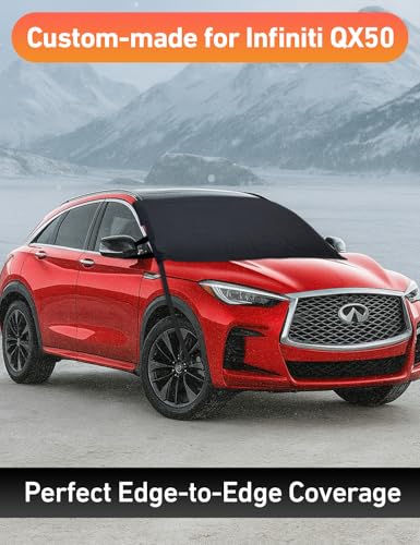 Image of EcoNour Car Snow Cover Compatible for Infiniti QX50 QX55 | Windshield Cover for Ice and Snow with S-Hook Straps | Heavy-Duty 600D Oxford Winter Car Cover, Waterproof & Anti-Slip