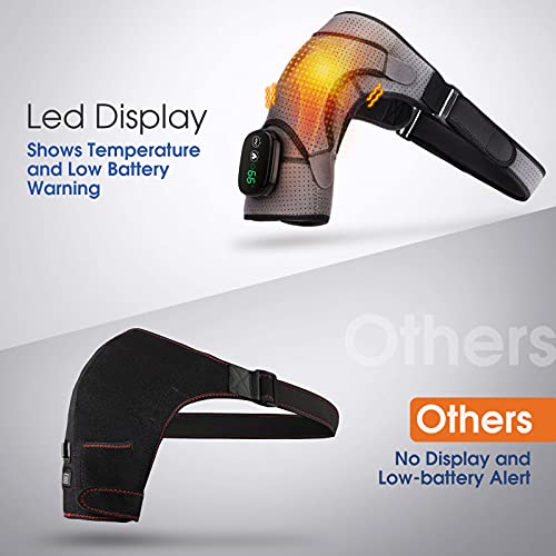 Image of Heated Shoulder Massager Brace Support with Vibration, Heating Electric Shoulder Wrap with Massage, Wireless Vibration Shoulder Pad for Men and Women, Fits for Left or Right Shoulder