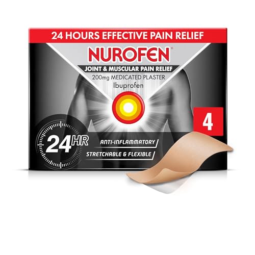 Nurofen 200mg Pain Patches - 4 Pack For Knee, Period, Muscle, Bone & Joint Discomfort, Ibuprofen 24H Relief Solution