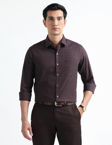 Image of Arrow Checked Slim Fit Mens Formal Shirt - Cotton, Breathable & Comfortable, Full Sleeves Shirts for Men