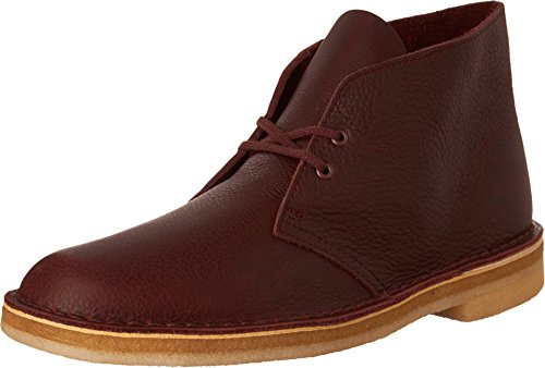 CLARKS Men's Desert Boot Burgundy Tumbled Leather, US 7