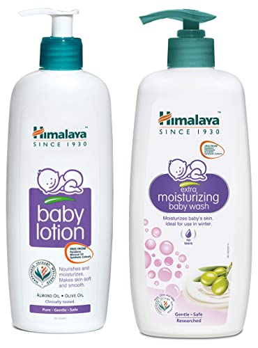 Image of Himalaya Baby Lotion (400ml) & Himalaya Extra Moisturizing Baby Wash, 400 ml