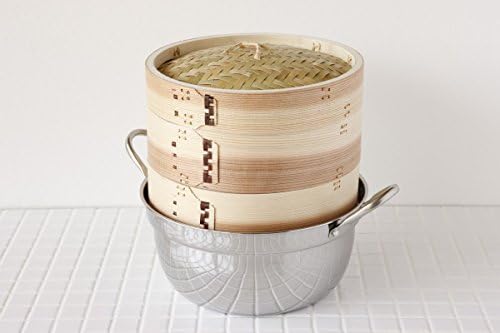 かごや 杉 中華せいろ 2段 ステンレス鍋セット21cm 2〜4人分 せいろ