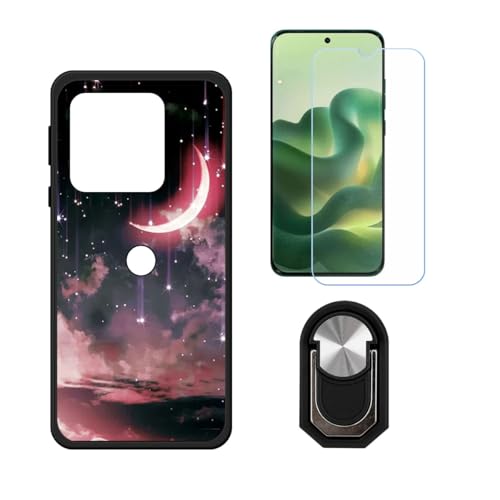 BMPNLSZ �K�p Motorola Edge 70 Fusion�p+HD�����K���X�ɓK�����ėpTPU�P�[�X�A�V���J�Q���P�[�X�o���p�[�ی�o�b�N�P�[�X-�ɓK����9�d�x�X�N���C�u�h�~�X�N���[���v���e�N�^(6,8") + ���O���\�Ŕėp�I��360�x��]��