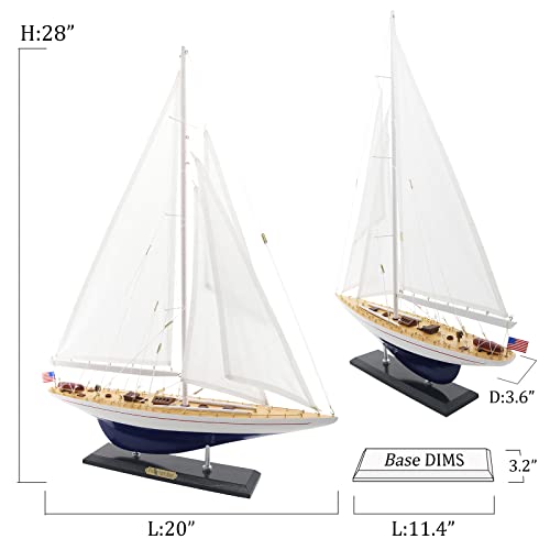 NAUTIMALL Wooden Sailing Boat Sailboat Yacht Model 28" Endeavour Enterprise Scale Replica Nautical Decor Corporate Personalized Gift (Enterprise 28inch) - Thumbnail 2