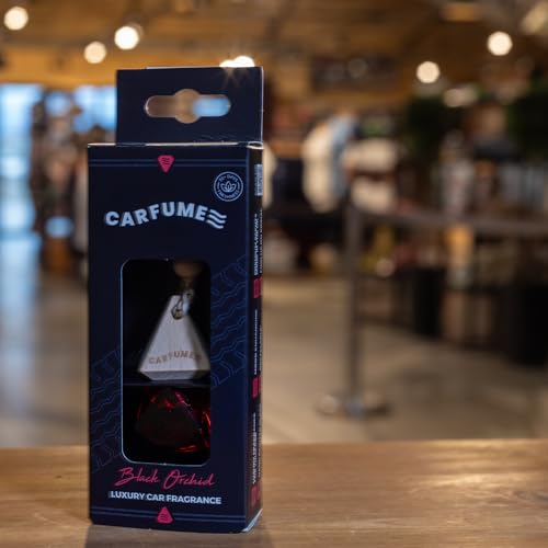 Carfume Original Black Orchid Car Air Freshener | Premium Ylang-Ylang, Sandalwood & Incense Fragrance | Luxury Unisex Red Recyclable Scented Diffuser - Odour Eliminator - UK Made Car Accessories - Image 2