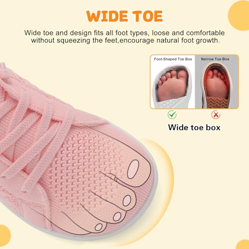 Image of JOINFREE Toddler Shoes Girls Boys Wide Barefoot Shoes Minimalist Walking Sneakers Zero Drop Slip on Tennis Shoe Breathable Naturally Flexible