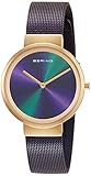 BERING(ベーリング) 腕時計 レディース クォーツ パープル×ゴールド ステンレススチール メッシュストラップ 日本限定 19031-929 正規輸入品 内部3年保証 サファイアガラス キズつきにくい 割れにくい オーロラ文字盤