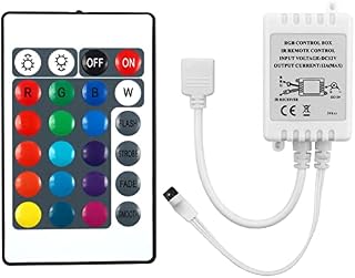 VIPMOON 24 Keys Wireless LED Controller with DC 12V IR Remote Controller for RGB 3528 5050 SMD LED Strip Lights