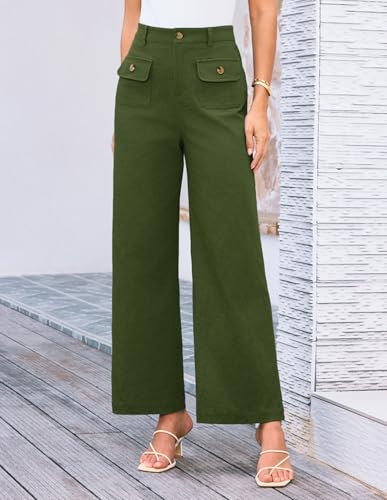 GRACE KARIN Women Wide Leg Pants High Waist Stretchy Pants Dressy Business Work Casual Trousers with Pockets2