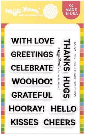 Nesting Postage Collage Greetings Stamp Set