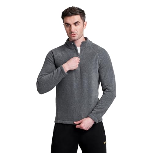 Boldfit Men s Tailored Fit Half Zipper Sweatshirts Heavy Fleece Winter Wear, Thermal Pullover, Anti-Pilling Fleece Sweatshirts, Soft Feel Sweatshirt - Aero Grey Large
