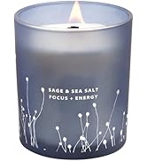 White Sage & Sea Salt Wood Wick Candle | Sage Candle for Cleansing House | Natural Soy Aromathera...