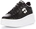 KARL LAGERFELD Anakapri Nft Lo Women's Karl Lace Platform Low Cut Trainers (Black Silver, US 8)