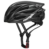Favoto Fahrradhelm für Erwachsene Fahrrad Helmet mit Abnehmbarer Innenfutter Verstellbar Rennradhelm Rollerhelm Mountainbike MTB Helm für Herren Damen Kohlefasern M (55-58cm)