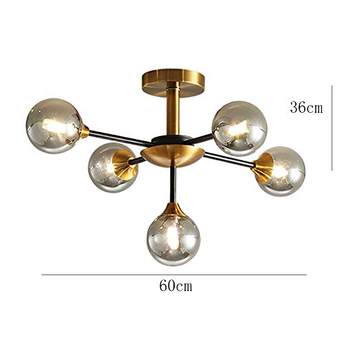 Lustre suspendu mi-siècle aux finitions verre globe d'exception