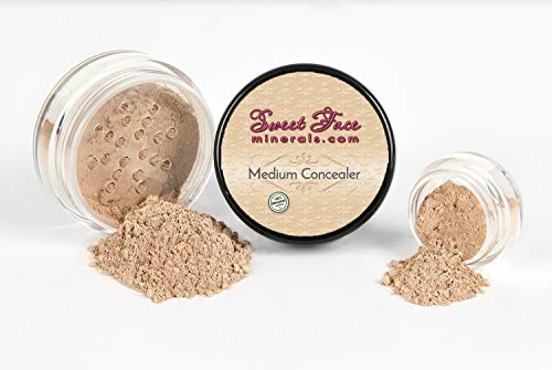 Concealer With Brush Set Full Size Mineral Makeup Powder Kit Sheer Bare Skin Spf 20 (Medium Concealer) #TOP1