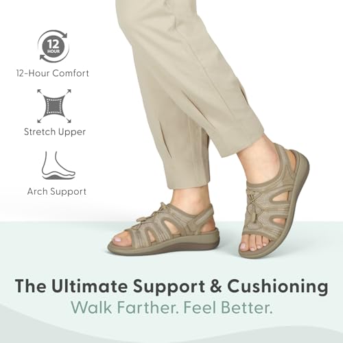 Image of Orthofeet Maui Orthopedic Women Walking Sandal | Adjustable, Stretchable, Breathable with Anatomical Arch Support, Ergonomic Cushioning, Wide Toe Box for Casual Outings