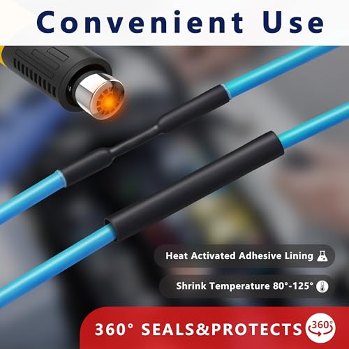 Image of 3 /8inch Heat Shrink Tubing, 16.4 Ft 3:1 Heat Shrink Tube Dual Wall Adhesive Lined, Waterproof Marine Shrink Wrap Tubing, Electrical Industrial Automotive Sealing Heat Shrink Tubing for Wire Insulation