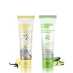 2 pezzi gel antitraspirante forte sudorazione, antitraspirante per viso, mani e piedi, crema anti-sudore, deodorante per corpo, 72 ore, protezione contro sudorazione e odore (vaniglia + cetriolo)