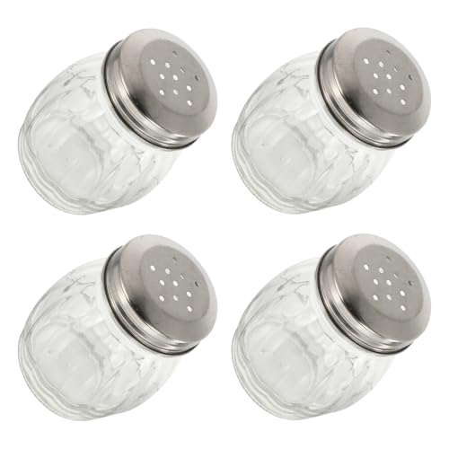 TEMPNAP de Condimentos de Transparente Tapa de Agujeros Set de 4 Botellas 180ml y Diseño de Boca Ancha para Cocina