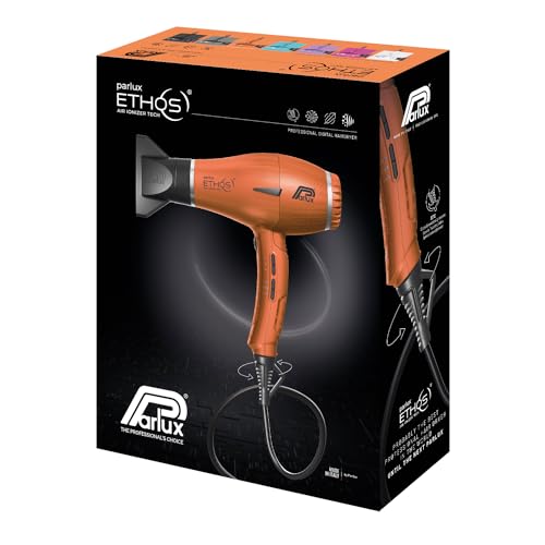 Parlux Ethos® Asciugacapelli Digitale Professionale Con Ioni Negativi, 9 Combinazioni Di Velocità E Temperatura, Cavo Girevole Brevettato, Potente E Leggero, Made In Italy, Colore Rame - 3
