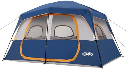 UNP Zelt 3 Personen - Zelt 6 Personen, Groß Zelt Stehhöhe Kabinen | Einfach Aufzubauen, Wasserdicht Mit Regendach, Tent FüR Camping/Wandern Und Trekking