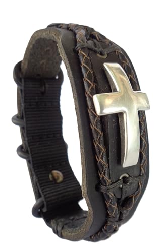 Lost Tribe Designs Christian Cross Bracelet for Men - Adjustable