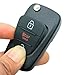 Replacement Key Fob Button Pad fit for 2010-2013 Kia Soul 2012-2014 Kia Rio Sportage Folding Flip Keyless Entry Key Fob Case Shell (3 Button)