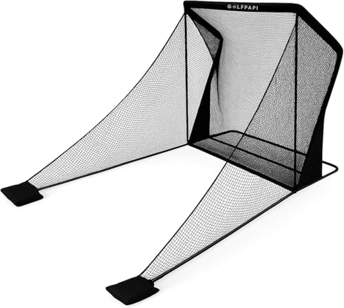 GOLF PAPI Golf Practice Net Compact Golf Hitting Net with Steel Frame and Side Net Protection Indoor & Outdoor Golf Training Net for Backyard Garage or Simulator Use 7.5 & 10 ft (10 Feet Wide)