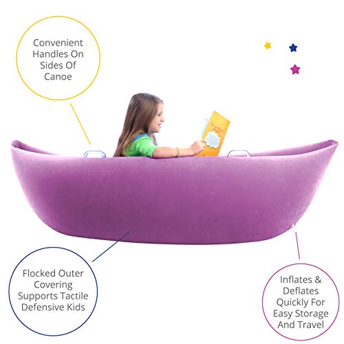 Fun And Function Cozy Canoe - Inflatable Sensory Peapod For Kids With Sensory Issues & Special Needs - Therapeutic Compression & Calming Pressure - Sensory Chair For Kids Ages 3+ - Purple - Medium #TOP2