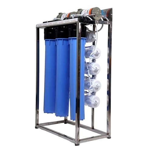 Image of Bluevua 50 LPH Commercial RO Water Purifier Plant with TDS Adjuster 50 Litre Blue Stainless Steel With TDS Adjuster