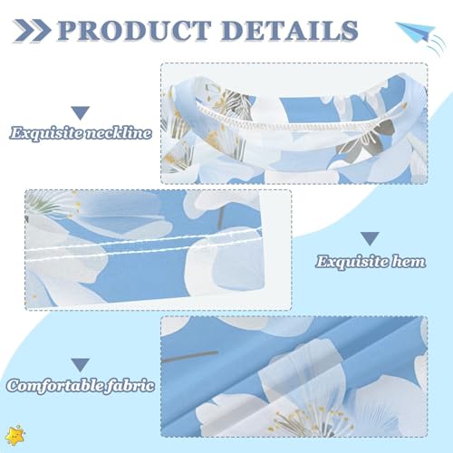 ALAZA Kids Rash Guard Girls Toddler Swim Shirts Short Sleeve Cute White Flower UPF 50+ 3T3