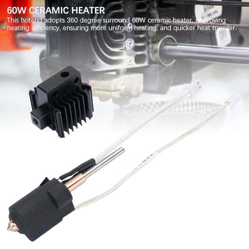 Fockety 3D Drucker Hotend Kit für Ender 3 V3 Plus, 0,4 mm Schnellwechseldüse, 60 W Hotend Druckkopf, Keramikheizung, Hot End Kit mit Kühlkörper, Extruder, Mini Hotend Heizrohr,