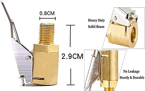Hiyitks Air Chuck With Clip Adapter, Brass Locking Tire Inflator Nozzle Adapter Connect, No Leakage 250 Psi Tire Chucks For Vehicle Inflator Compressor Pump Connecttool #TOP2