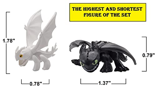 Toysvill TOYSVILL-DR-12.2 Dragon Httyd (Set Of 12 Pcs) / Light Fury, Night Fury (Toothless), Action Figures, Cake Toppers Figurines, Toys Gift Figure Toy thumb #1