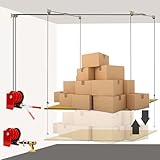 Griiyakii Verstellbarer Überkopf-Garagen-Lagerlift - Schwerlast-Deckenhebe-System mit Handkurbel, 136 kg Kapazität, platzsparender Garagen-Organizer, einfache Installation2