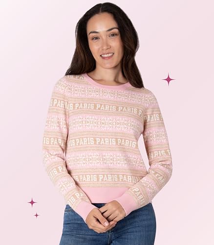 Paris Hilton Women's Soft Knit Crew Neck Sweater Long Sleeves Cozy2