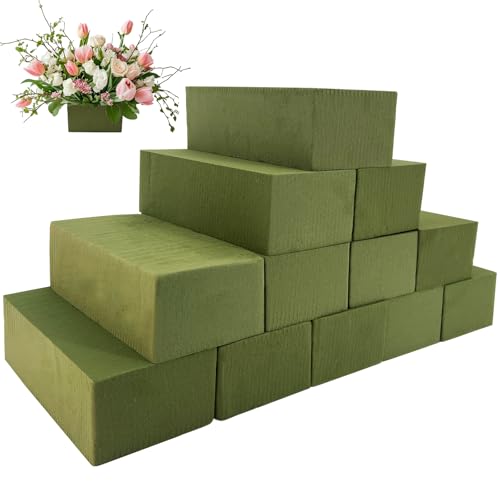 12 Pack, 7.8”x3.5”x2.4” Oasis Floral Foam Blocks: Green Wet/Dry &