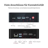 Beelink SER5 Mini PC, AMD Ryzen 5 5500U, 6 Kerne, 12 Threads bis zu 4.0GHz, 16GB DDR4 RAM 480GB NVMe SSD, 4K Triple Display Mini Computer Windows 11 Pro, HDMI/DP/Type-C, BT5.2, WiFi6, 2.5G LAN – Ansicht 9