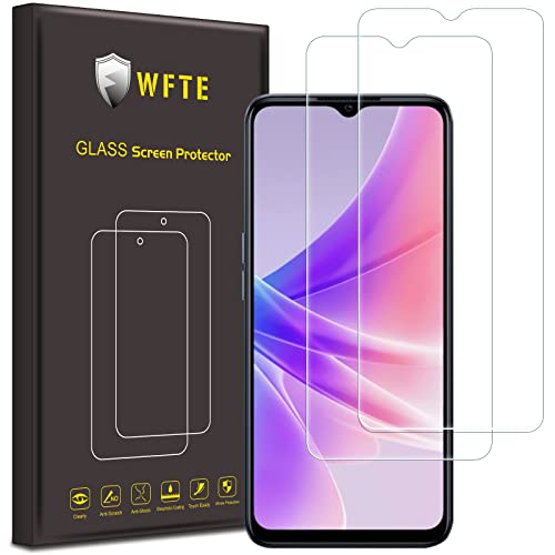 WFTE [Lot de 2] Verre Trempé pour Oppo A77 5G, 0,26mm Film de Protection d'écran avec Haute Transparence à 99%, Anti-Trace Protecteur avec Dureté 9H Glass Cover