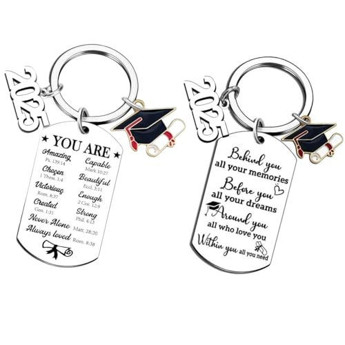 Image of 2025 Graduation Gifts for Her Him Class of 2025 Keychain for Middle High School Seniors College Master Degree Phd