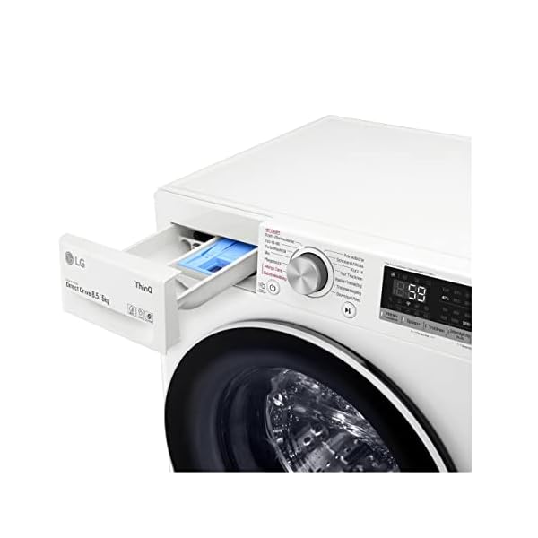 LG Electronics V5WD85SLIM Waschtrockner mit AI DD | 8,5 kg Waschen | 5 kg Trocknen | 1200 U/Min | Steam | TurboWash | Neue Wohlfühl-Trommel | Wi-Fi-Funktion | Weiß – Bild 6