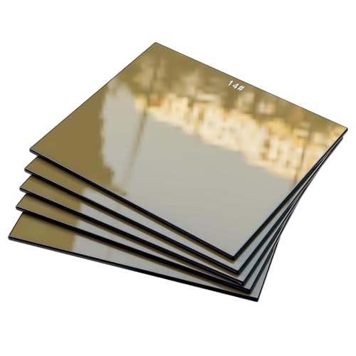 TRQWH 5pcs Welding Glass Lens Shade 14 Gold Hardened Glass Lens
