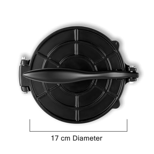 Image of 7-Inches Pre-Seasoned Alluminium Manual Roti Maker Press, Chapati Maker, Puri Maker, Empandas & Pathiri Press, Poori Press, Tortilla & Quesadilla Press(Black)