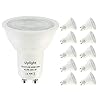 Uplight 5,5 W dimbare GU10 LED-lamp natuurlijk wit 4000 K, vervangt 50 W halogeenlamp 470 lm Ra80 38 ° stralingshoek, led-lampen, ledlampen, verpakking van 10 stuks.