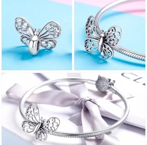 Charm de mariposa grande en plata certificada ideal para regalar en fechas especiales 7