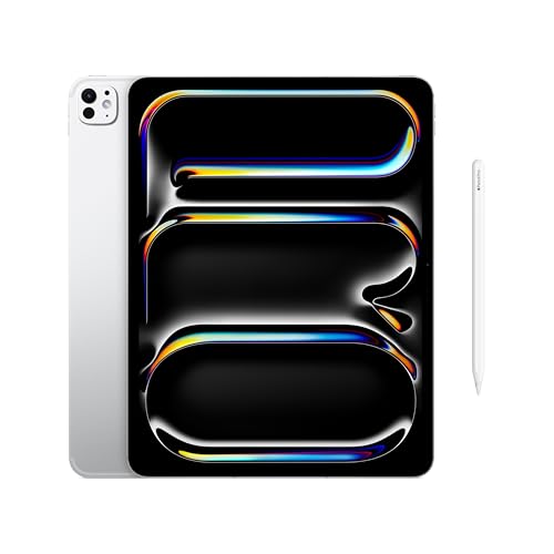 Image of Apple iPad Pro 13-inch (M5): Ultra Retina XDR Display - 512GB, LiDAR Scanner, Wi-Fi 7 with N1 + 5G Cellular with C1X chip, Face ID - Silver with Apple Pencil Pro