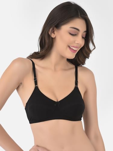Image of Softline Women's Cotton Blend Wire-Free Non-Padded Cut & Sew | Full Coverage Bra Combo | Comfortable & Supportive Everyday Wear (Pack of 2)