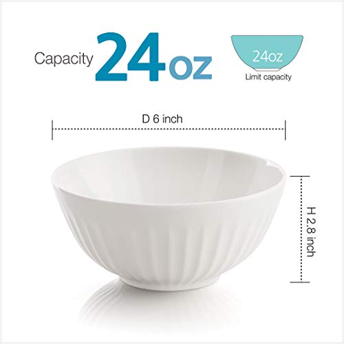 Zen Pleats Porcelain Cereal Bowls 24Oz Set Of 6 (Mixed Color) #TOP2